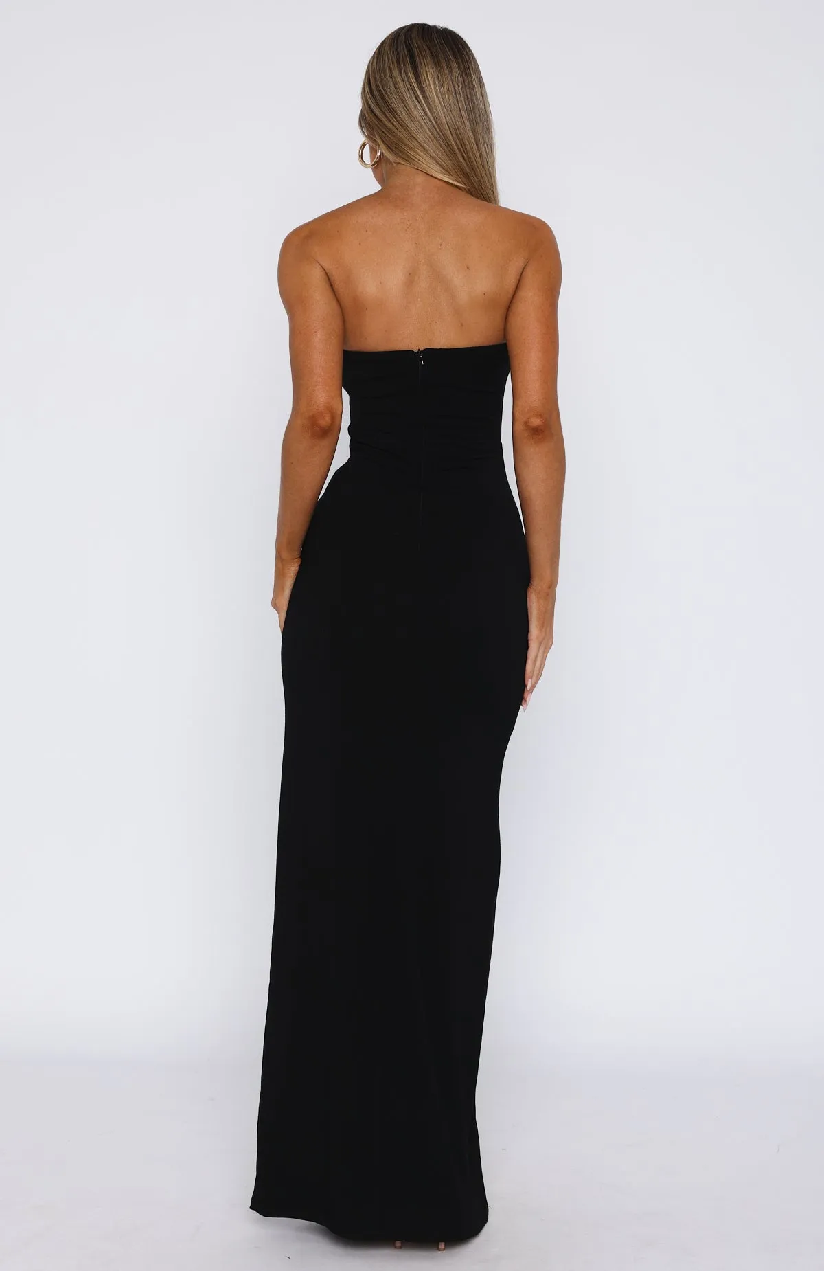 Deep In My Heart Strapless Maxi Dress Black sold by White Fox Boutique product image thumbnail 4