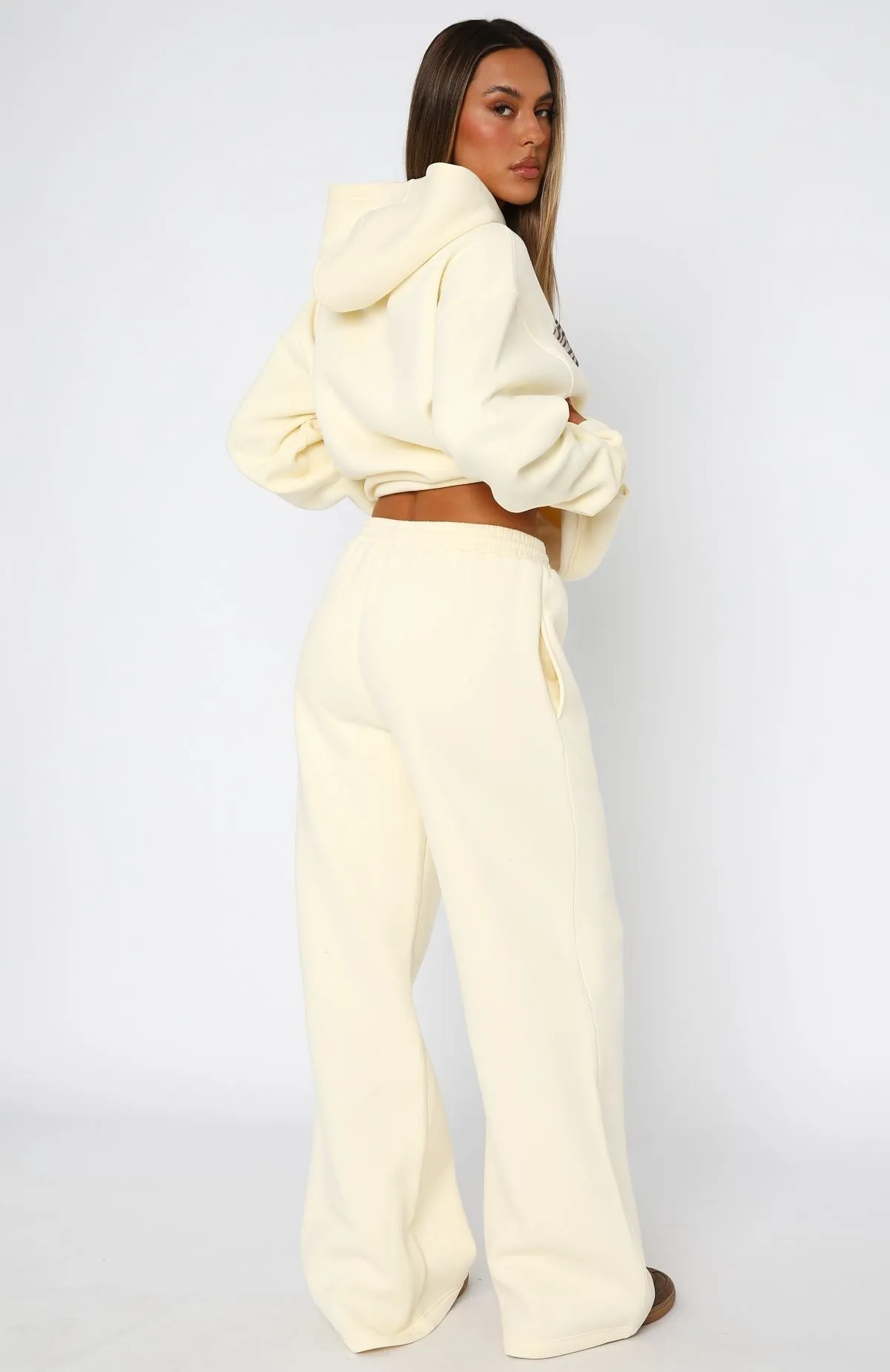 From The Archives Maya Wide Leg Sweatpant Lemon sold by White Fox Boutique product image thumbnail 4