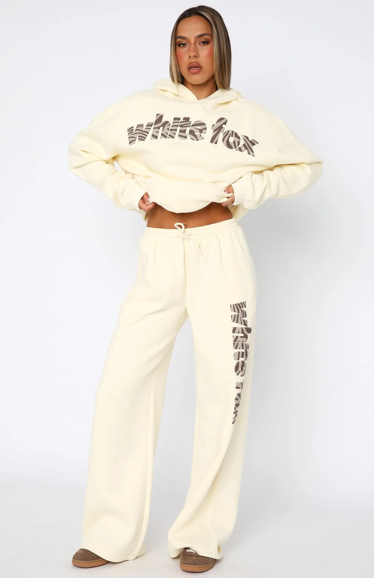From The Archives Maya Wide Leg Sweatpant Lemon sold by White Fox Boutique product image thumbnail 2