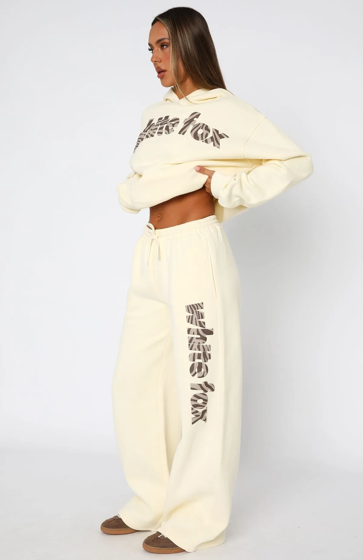 From The Archives Maya Wide Leg Sweatpant Lemon sold by White Fox Boutique product image thumbnail 3