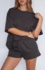 From The Archives Lexi Oversized Tee Charcoal sold by White Fox Boutique