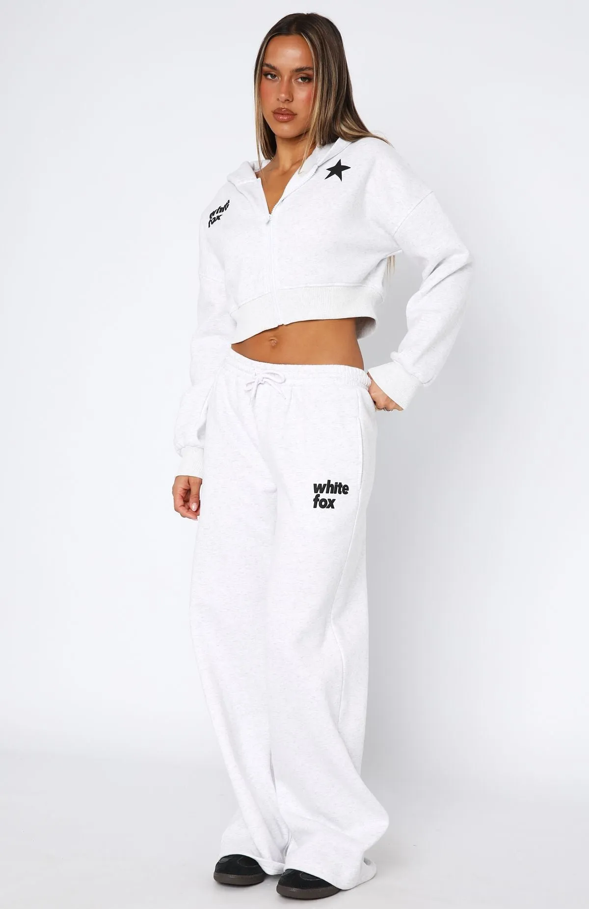 From The Archives Charli Wide Leg Sweatpants Grey Marle sold by White Fox Boutique product image thumbnail 3