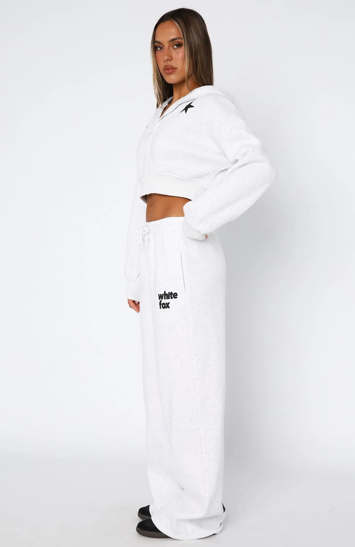 From The Archives Charli Wide Leg Sweatpants Grey Marle sold by White Fox Boutique product image thumbnail 4