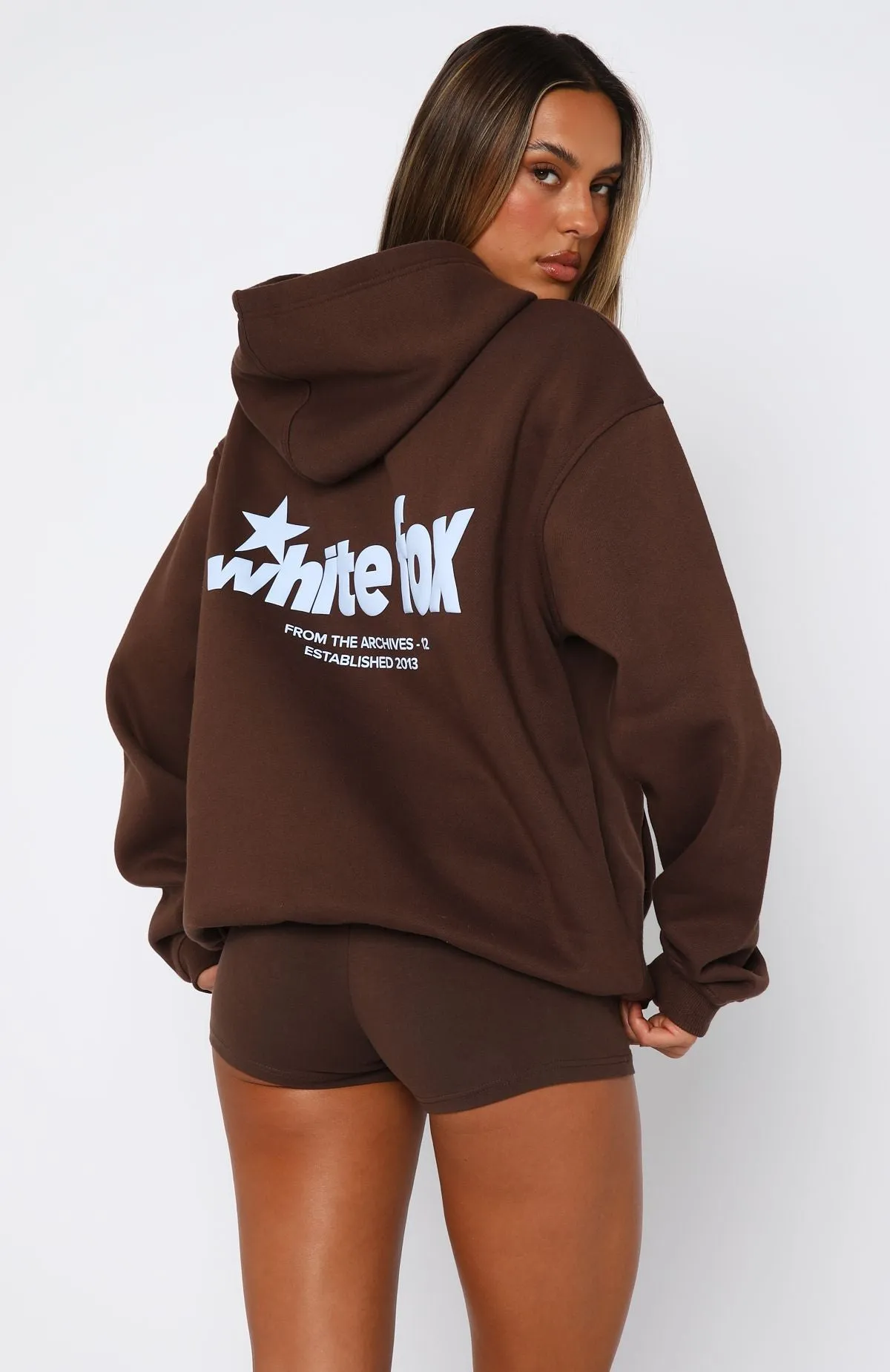 From The Archives Charli Oversized Hoodie Chocolate sold by White Fox Boutique product image thumbnail 5
