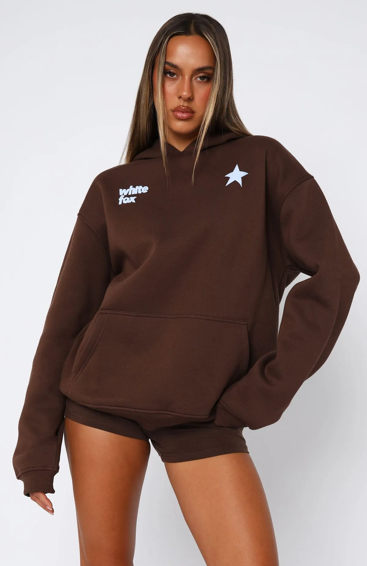From The Archives Charli Oversized Hoodie Chocolate sold by White Fox Boutique product image thumbnail 3