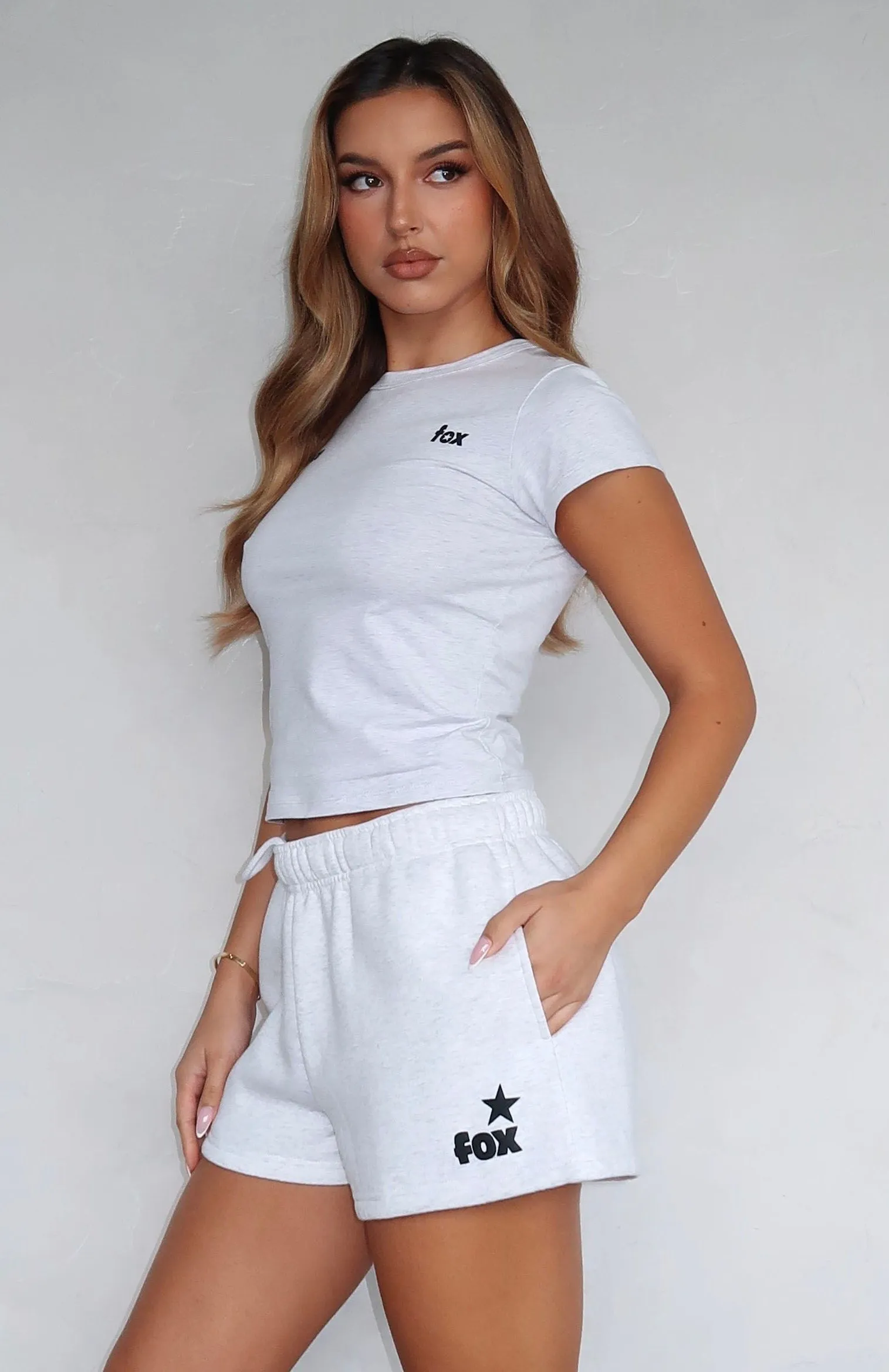 From The Archives Charli Lounge Shorts Grey Marle sold by White Fox Boutique product image thumbnail 3