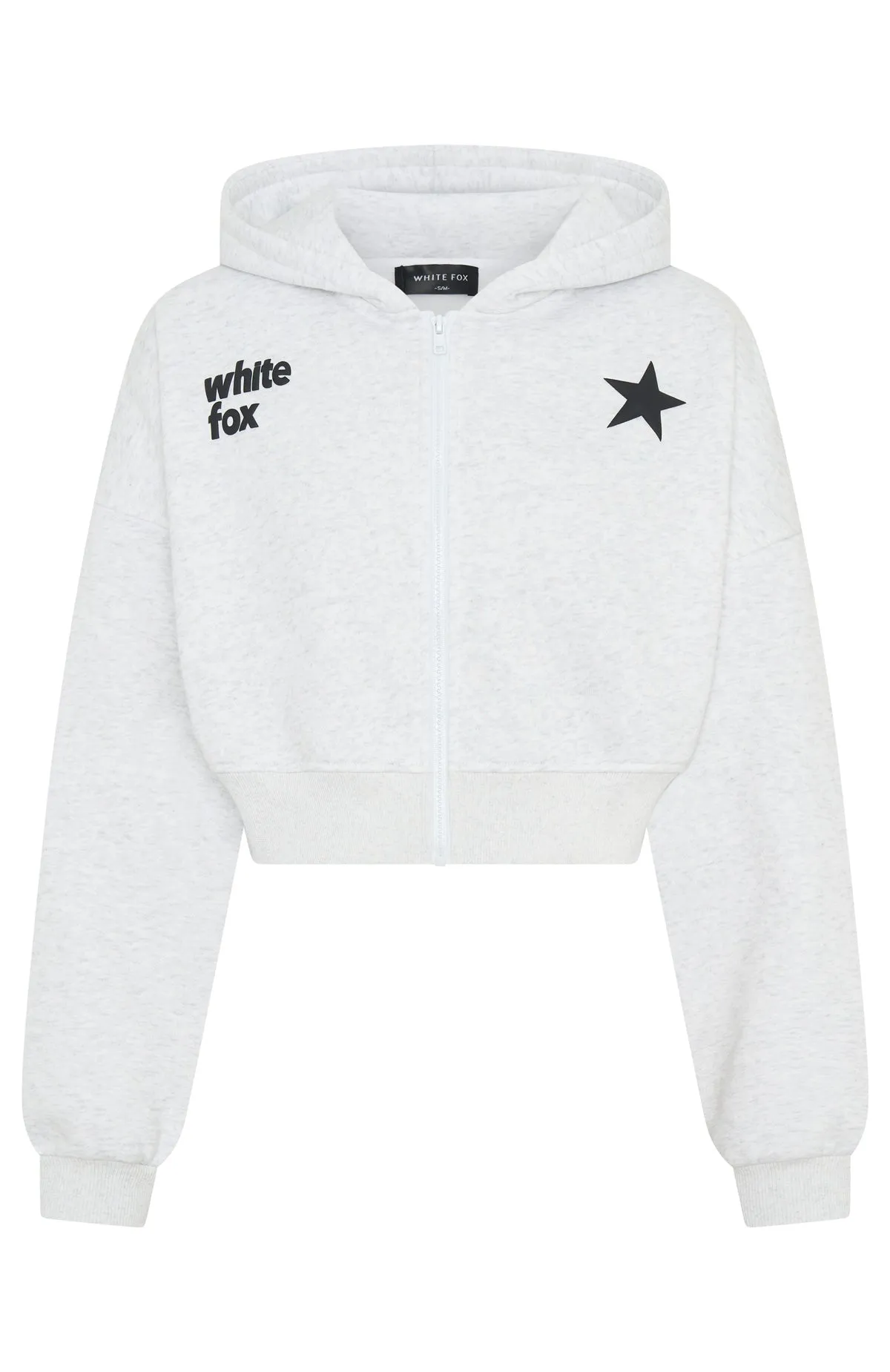 From The Archives Charli Cropped Zip Front Hoodie Grey Marle sold by White Fox Boutique product image thumbnail 5