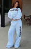 From The Archives Allora Wide Leg Sweatpants Blue sold by White Fox Boutique