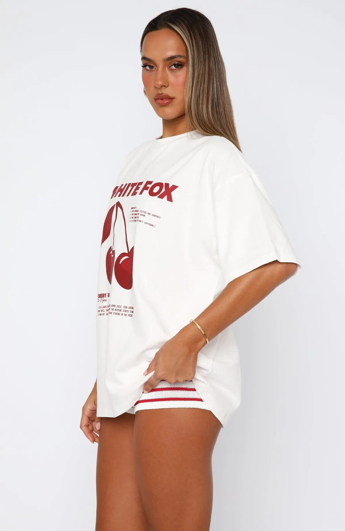Cherry Jam Oversized Tee White sold by White Fox Boutique product image thumbnail 3