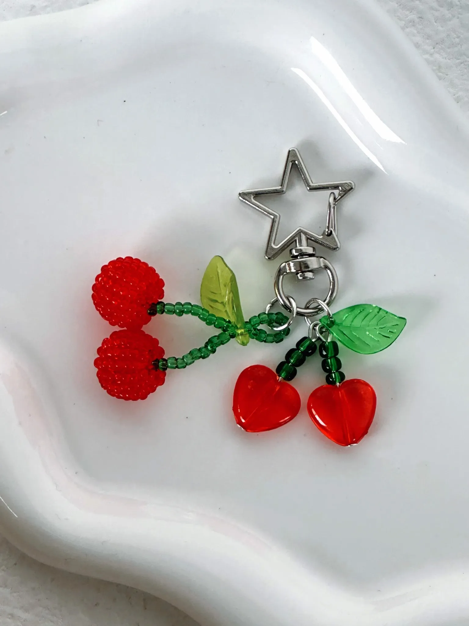 Harrison Key Ring Red Cherry sold by White Fox Boutique product image thumbnail 3