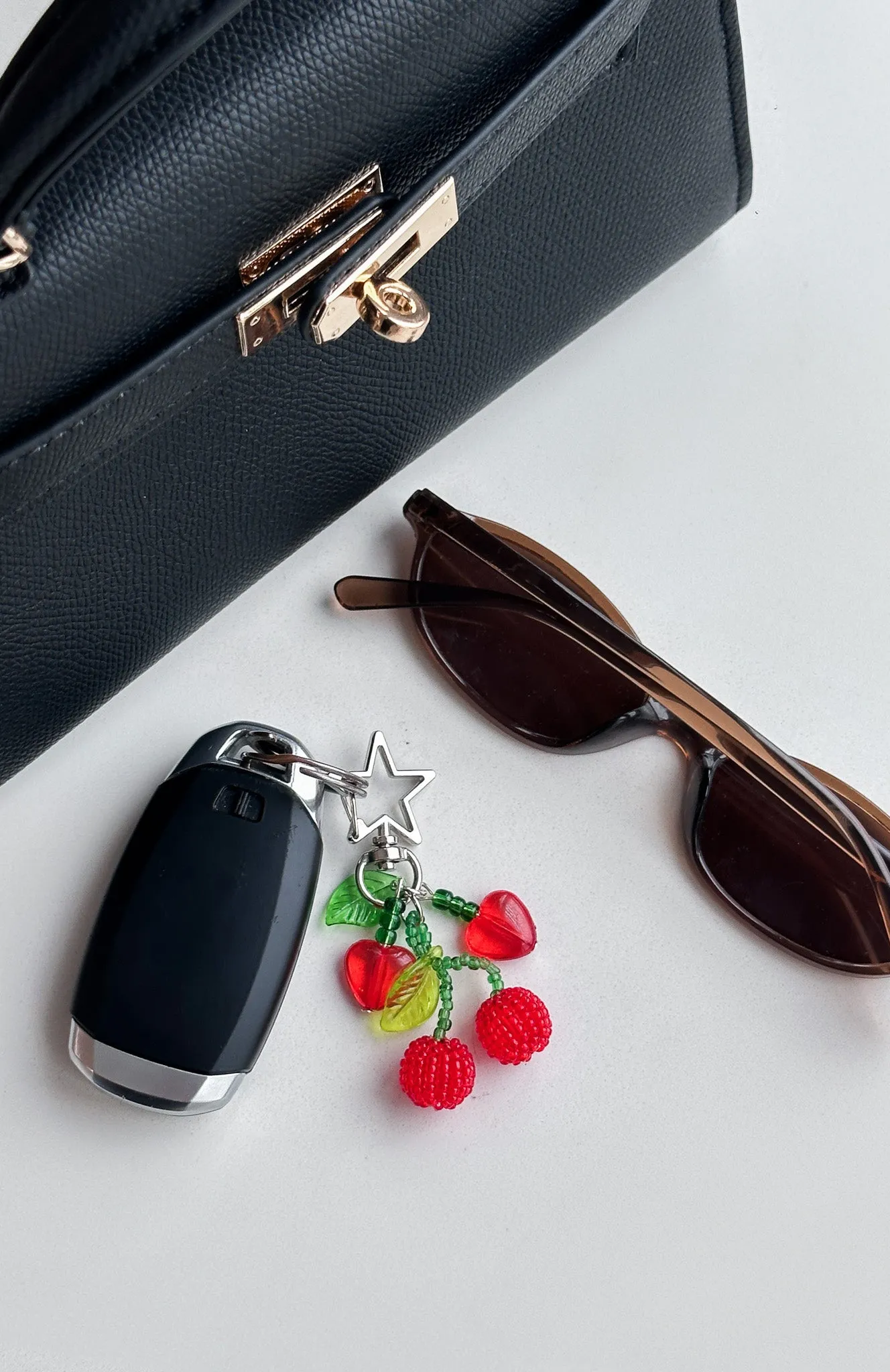 Harrison Key Ring Red Cherry sold by White Fox Boutique product image thumbnail 4