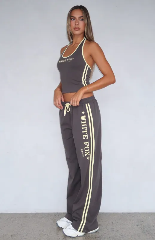 Star Of The Night Track Pants Charcoal sold by White Fox Boutique