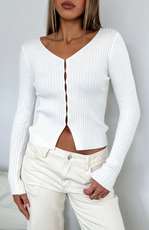 Time To Slay Long Sleeve Knit Top Off White sold by White Fox Boutique