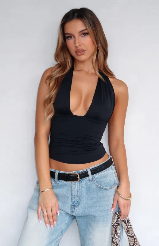Girl's Weekend Halter Top Black sold by White Fox Boutique