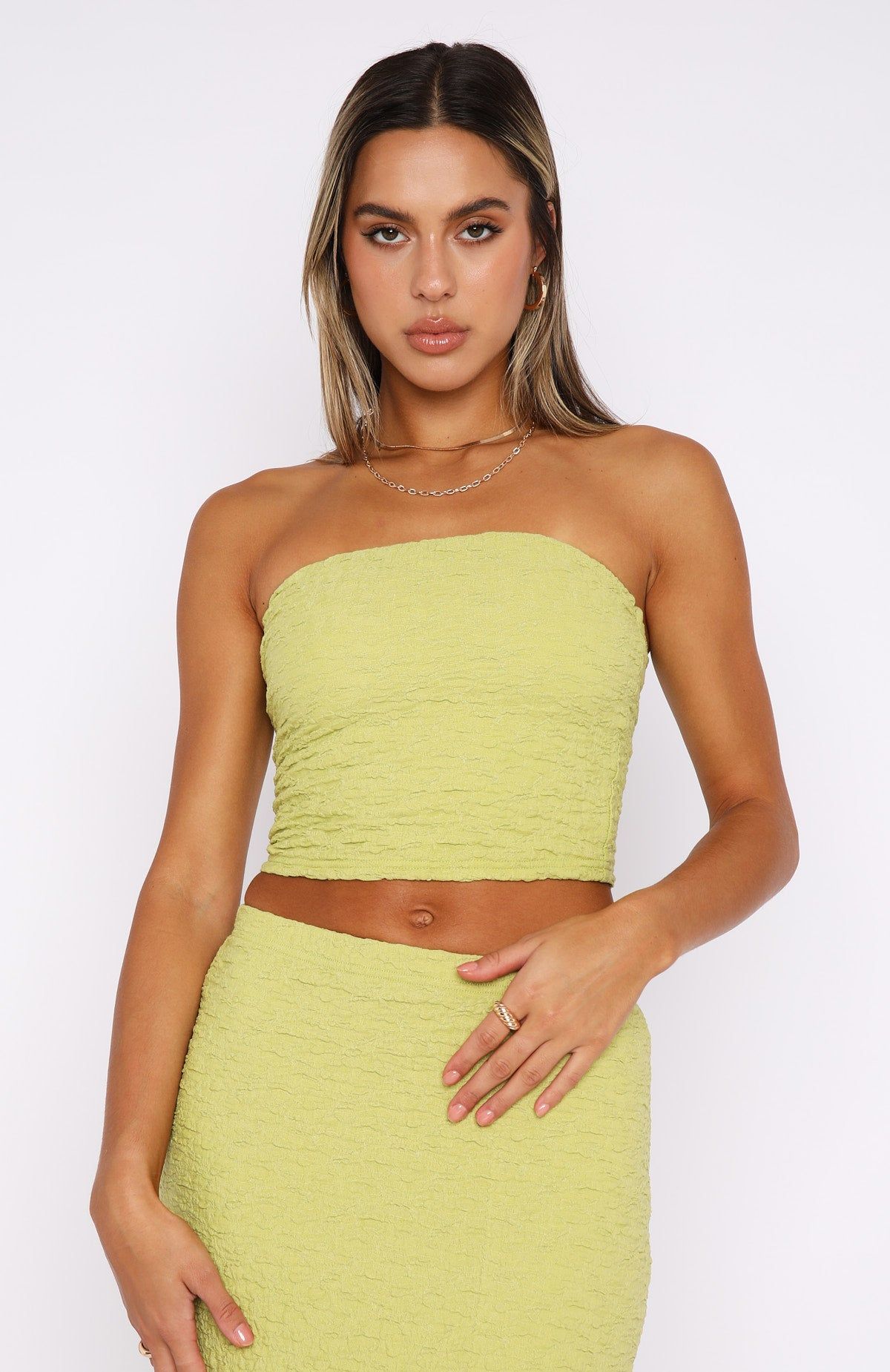 Down To Business Crop Top Matcha sold by White Fox Boutique product image thumbnail 2