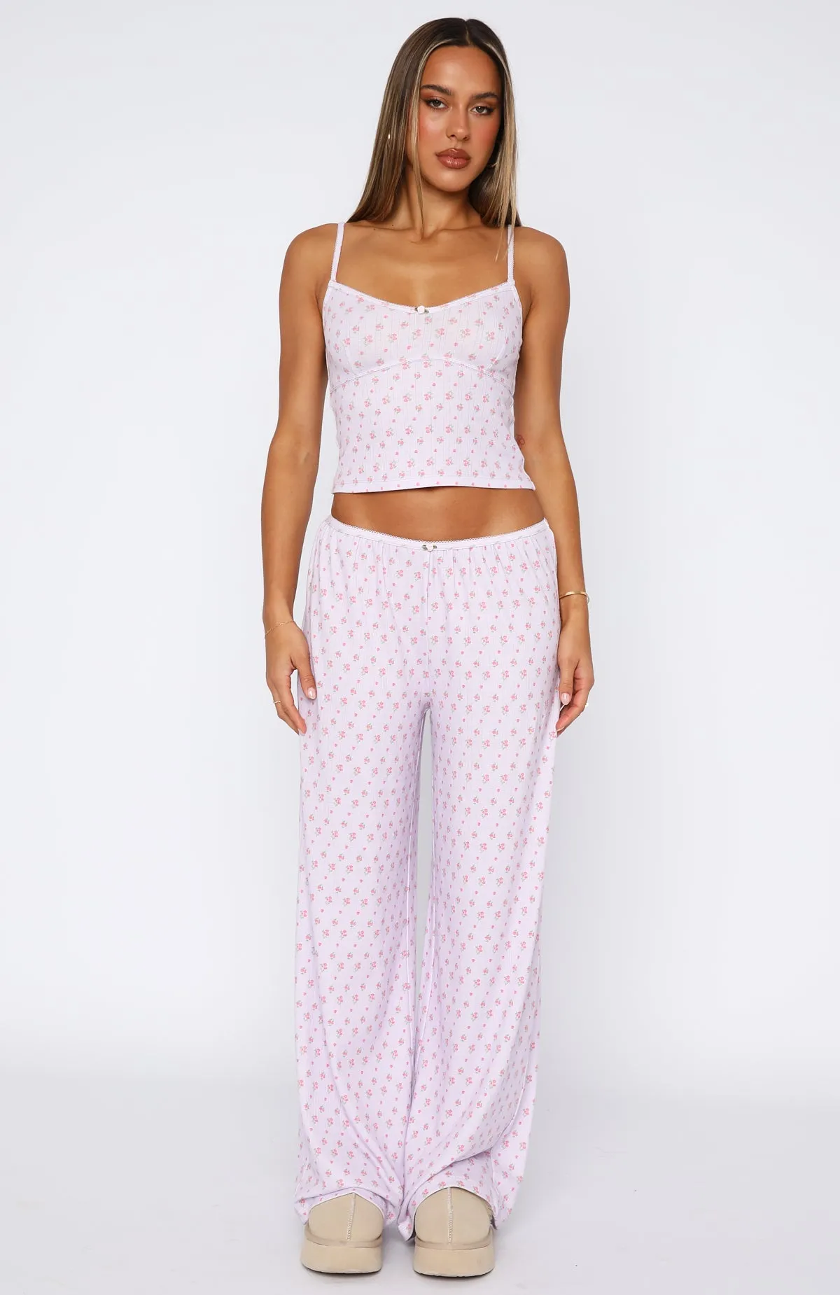 Snuggle Season Pyjama Pants Purple Floral sold by White Fox Boutique product image thumbnail 2