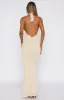 Set For Life Halter Maxi Dress Champagne sold by White Fox Boutique