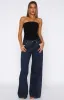 Maeve Low Rise Wide Leg Jeans Dark Blue sold by White Fox Boutique