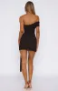 All Mixed Up One Shoulder Mini Dress Chocolate sold by White Fox Boutique