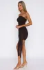 All Mixed Up One Shoulder Mini Dress Chocolate sold by White Fox Boutique