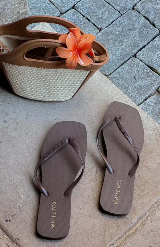 Josie Thong Sandals Chocolate made by White Fox Boutique
