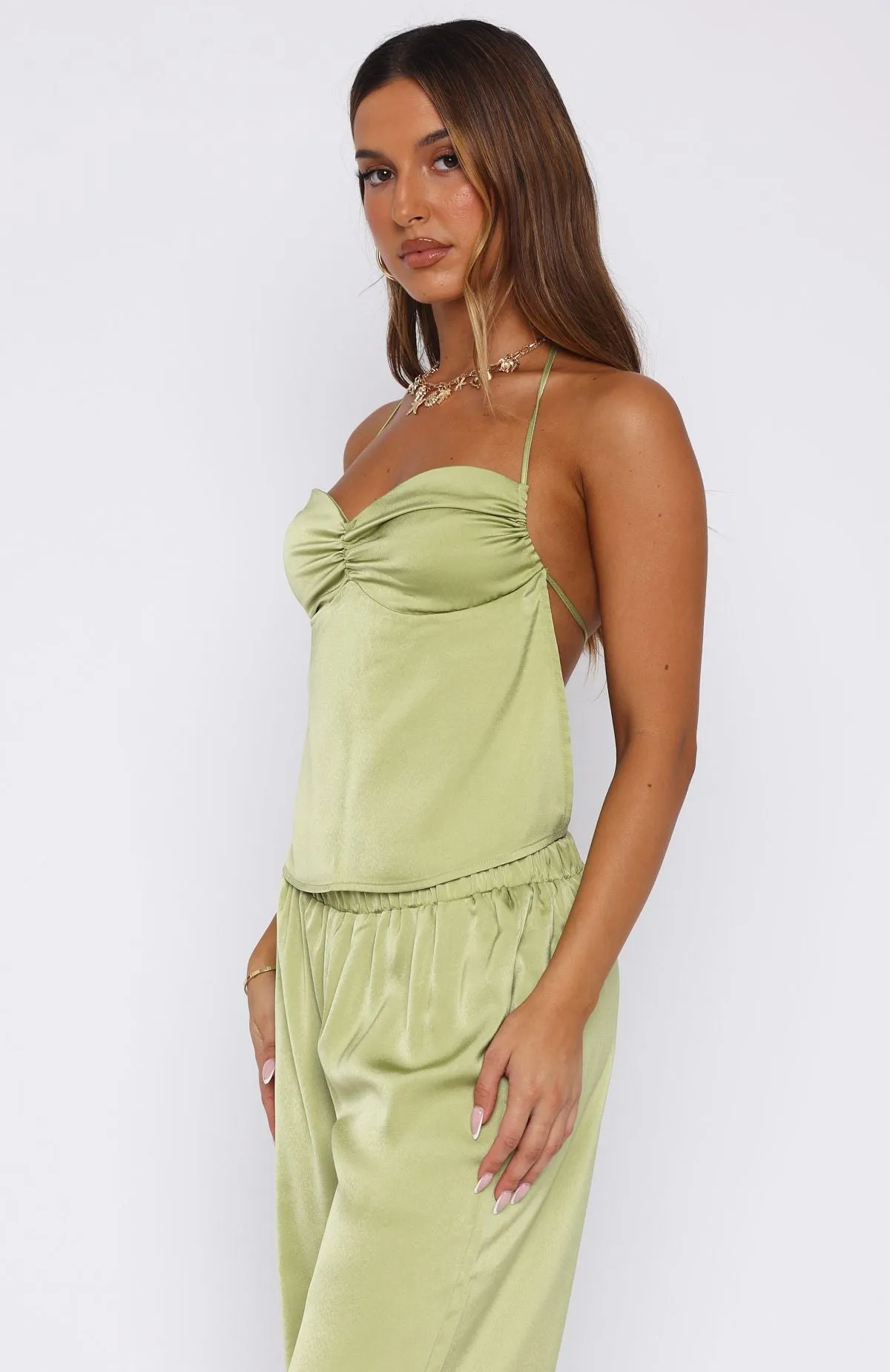 I'd Come Running Halter Top Kiwi sold by White Fox Boutique product image thumbnail 3