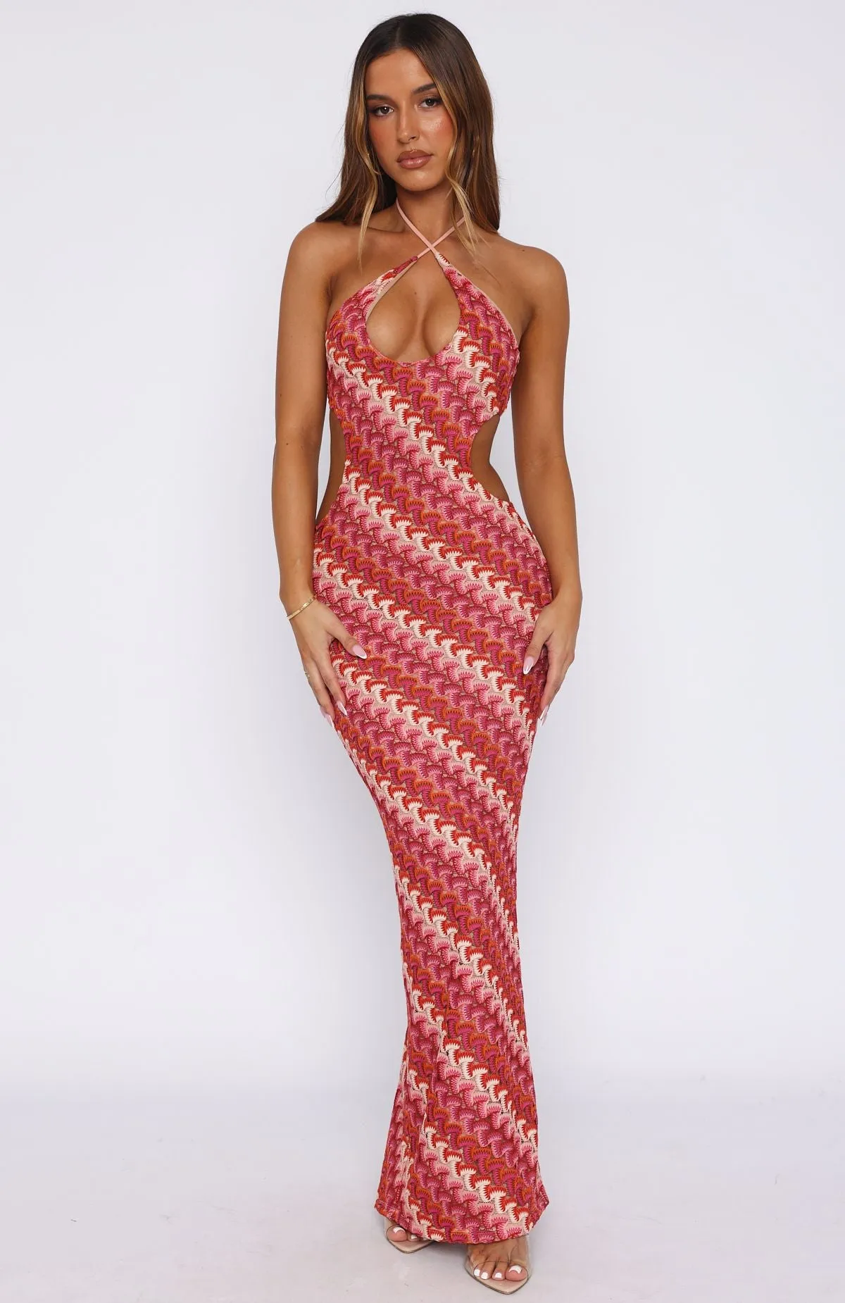 Forever Faithful Halter Maxi Dress Berry sold by White Fox Boutique product image thumbnail 2