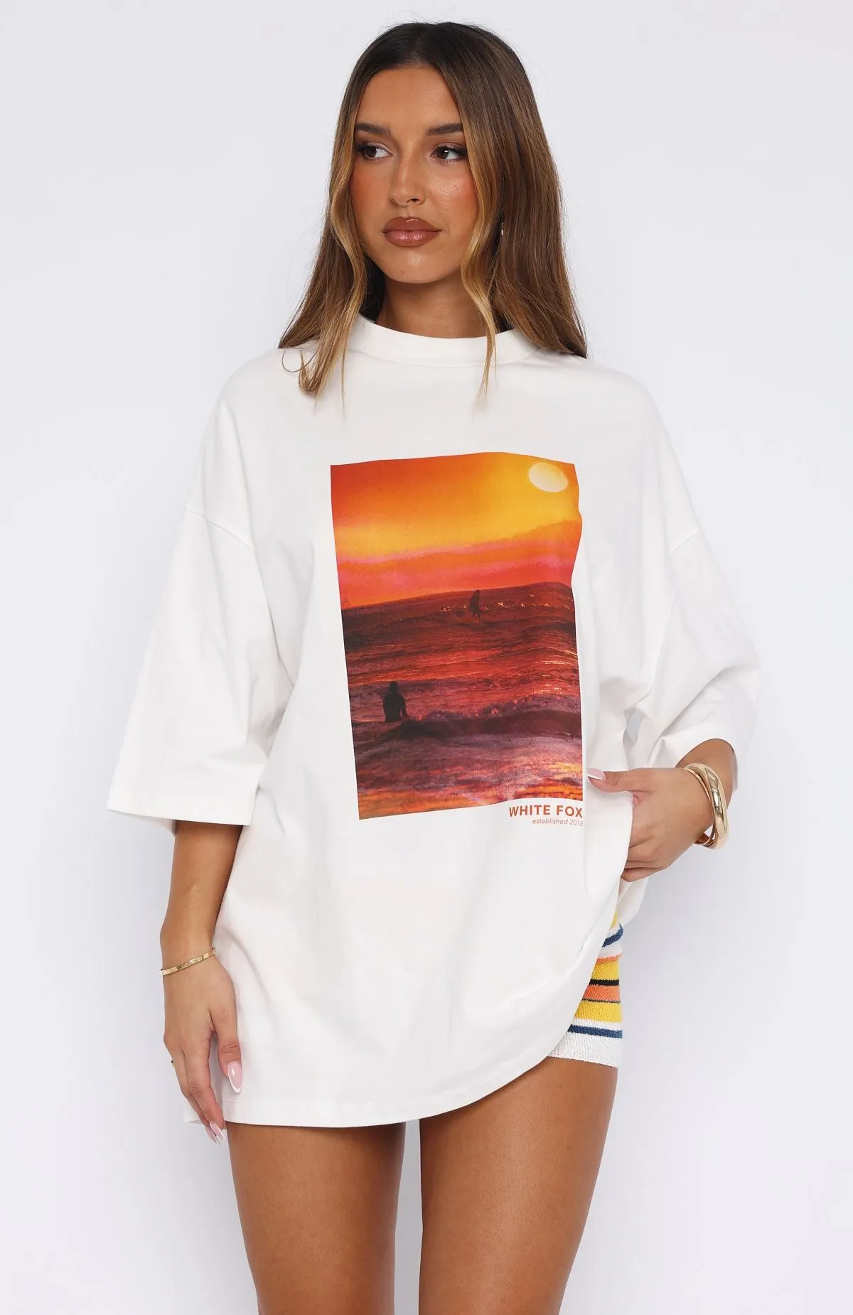 Filled With Love Oversized Tee White sold by White Fox Boutique product image thumbnail 2