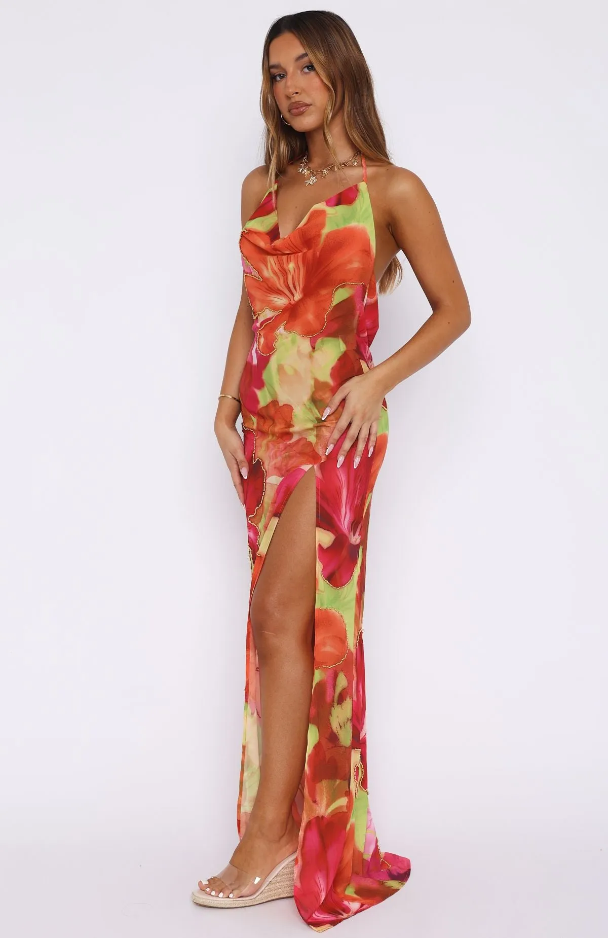 Falling Into You Maxi Dress Tropical Bloom sold by White Fox Boutique product image thumbnail 4