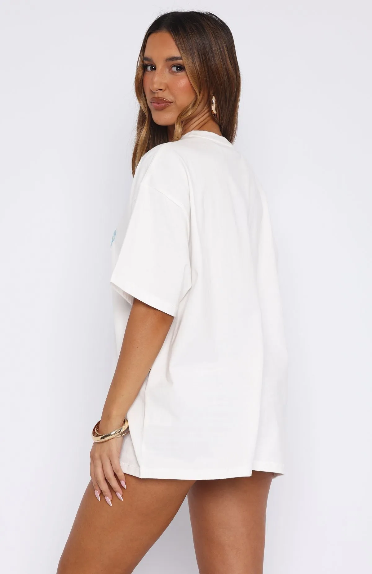Euro Summer Dreaming Oversized Tee White sold by White Fox Boutique product image thumbnail 4