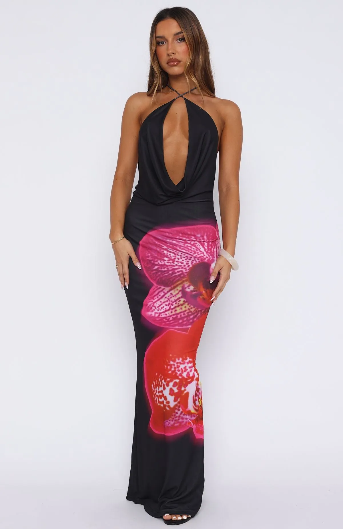 Dancing In Ibiza Maxi Dress Fuchsia Bloom sold by White Fox Boutique product image thumbnail 2