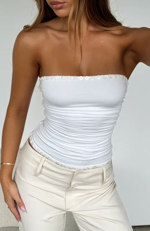 Took A Look Strapless Top White sold by White Fox Boutique