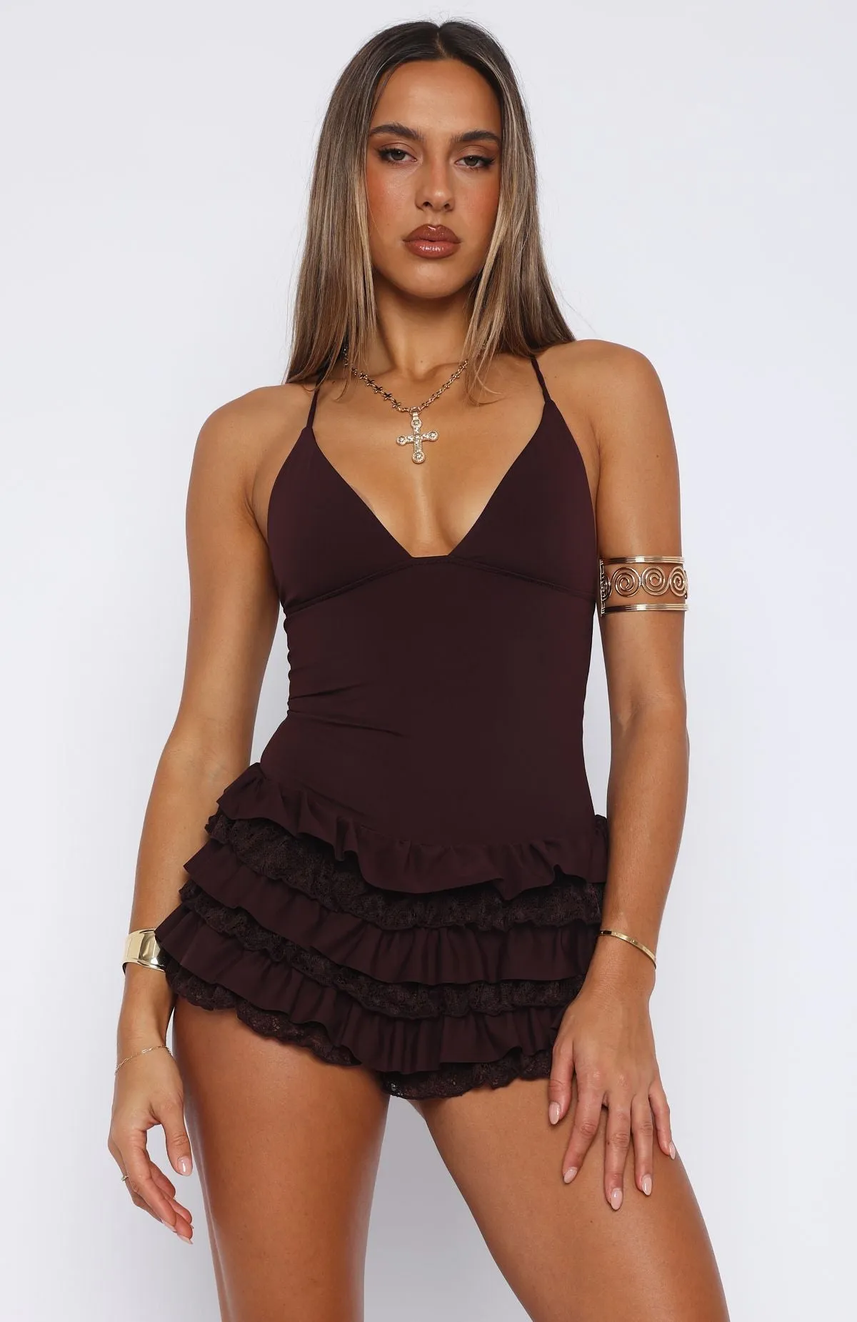 Dream Of Me Playsuit Deep Burgundy sold by White Fox Boutique product image thumbnail 2