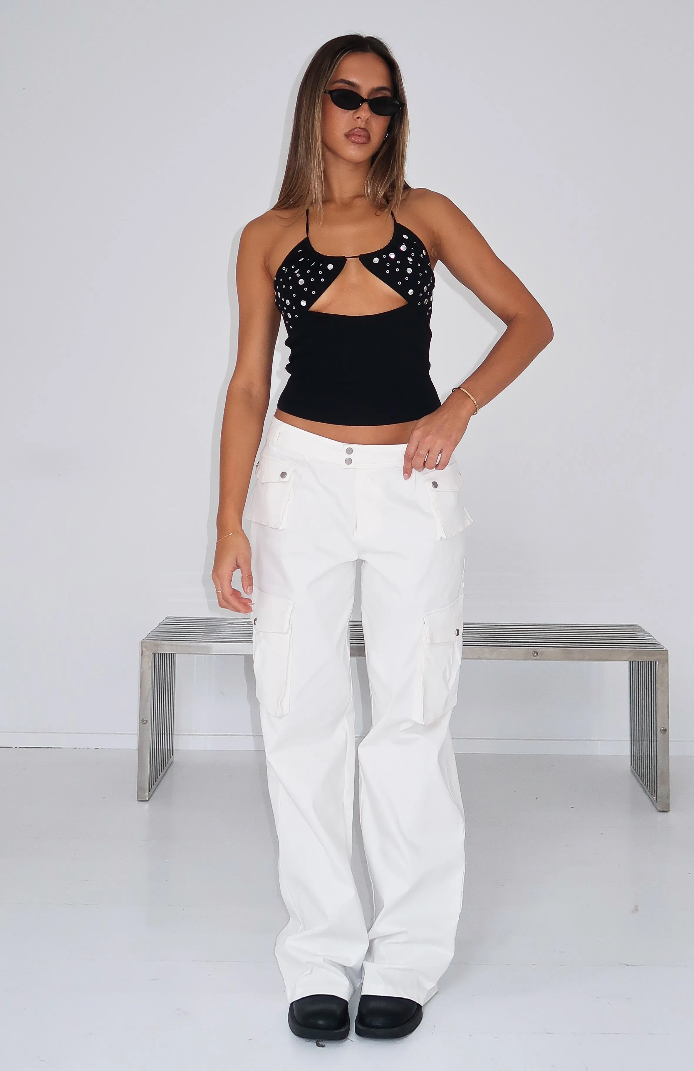 Can't Compete Cargo Pants Off White sold by White Fox Boutique