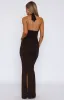 Waste A Moment Halter Maxi Dress Chocolate sold by White Fox Boutique