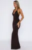 Waste A Moment Halter Maxi Dress Chocolate sold by White Fox Boutique