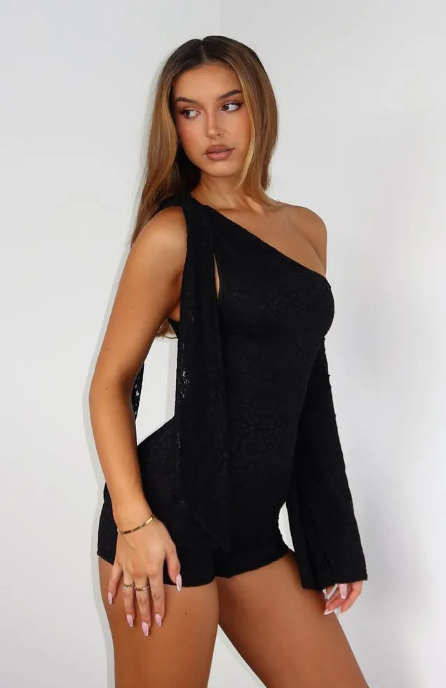 Lovers Delight Lace Playsuit Black sold by White Fox Boutique