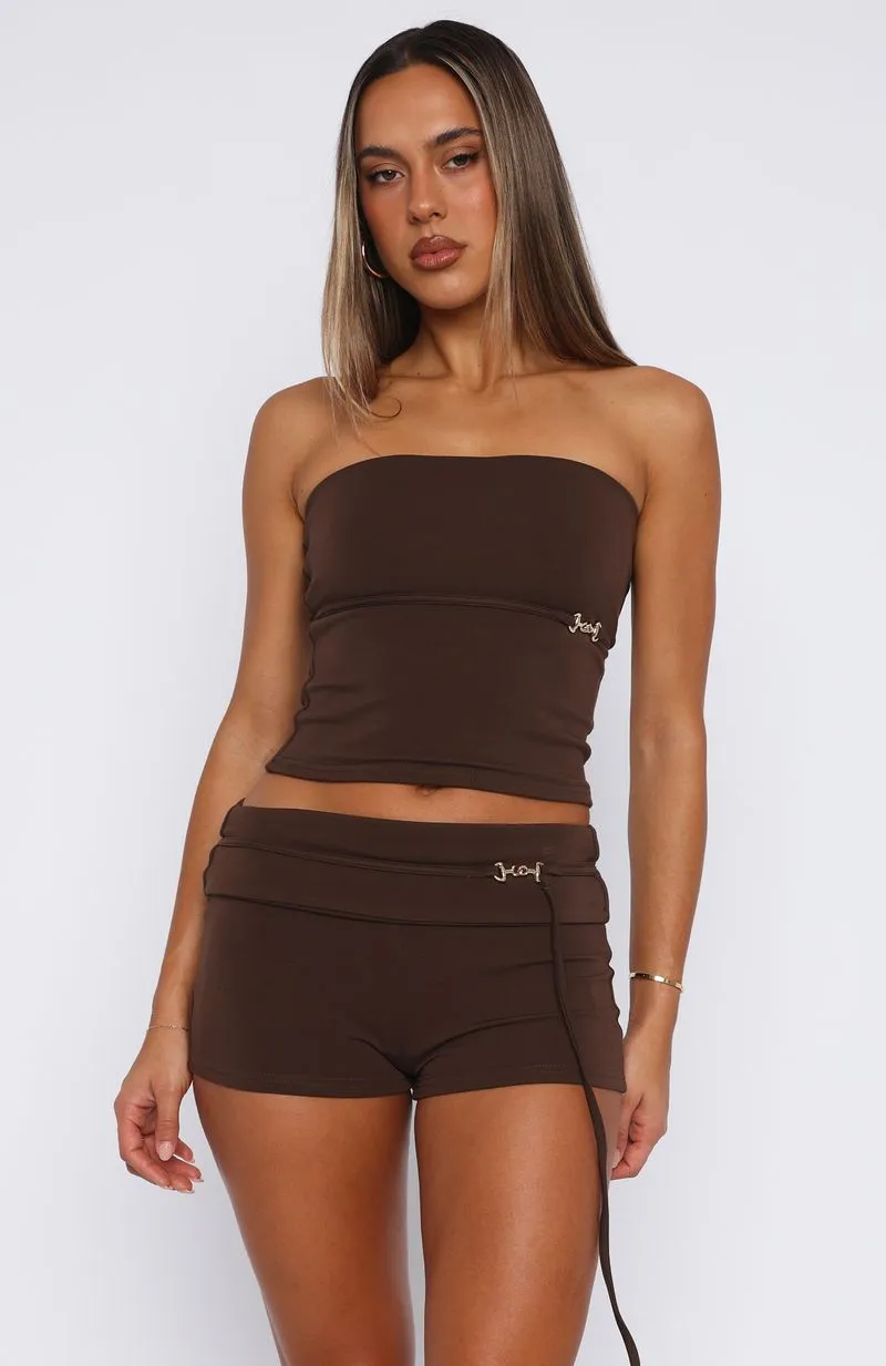 Living The High Life Shorts Chocolate sold by White Fox Boutique product image thumbnail 2