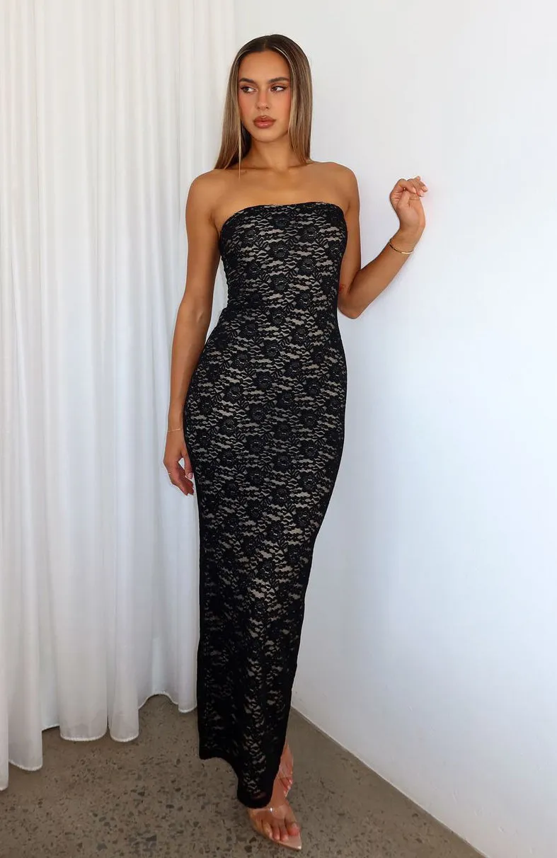 Mad Love Strapless Maxi Dress Black sold by White Fox Boutique