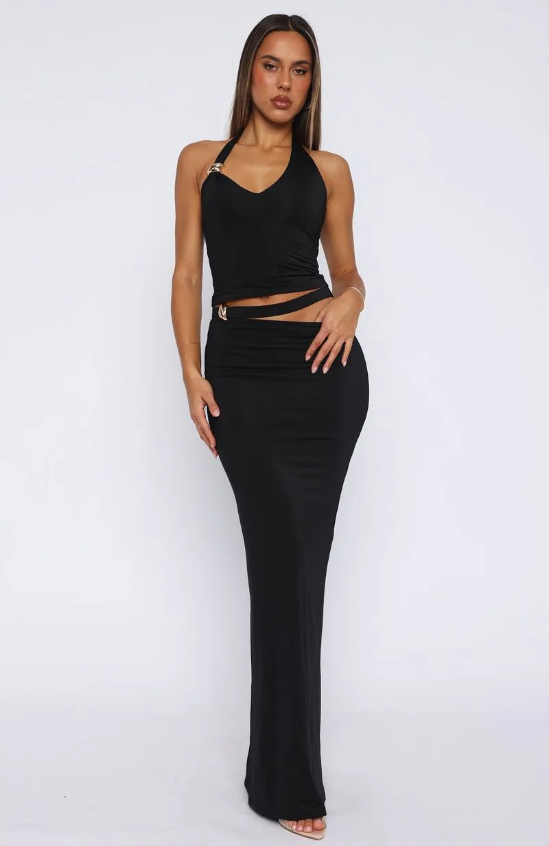 Broken Hearted Maxi Skirt Black sold by White Fox Boutique product image thumbnail 2