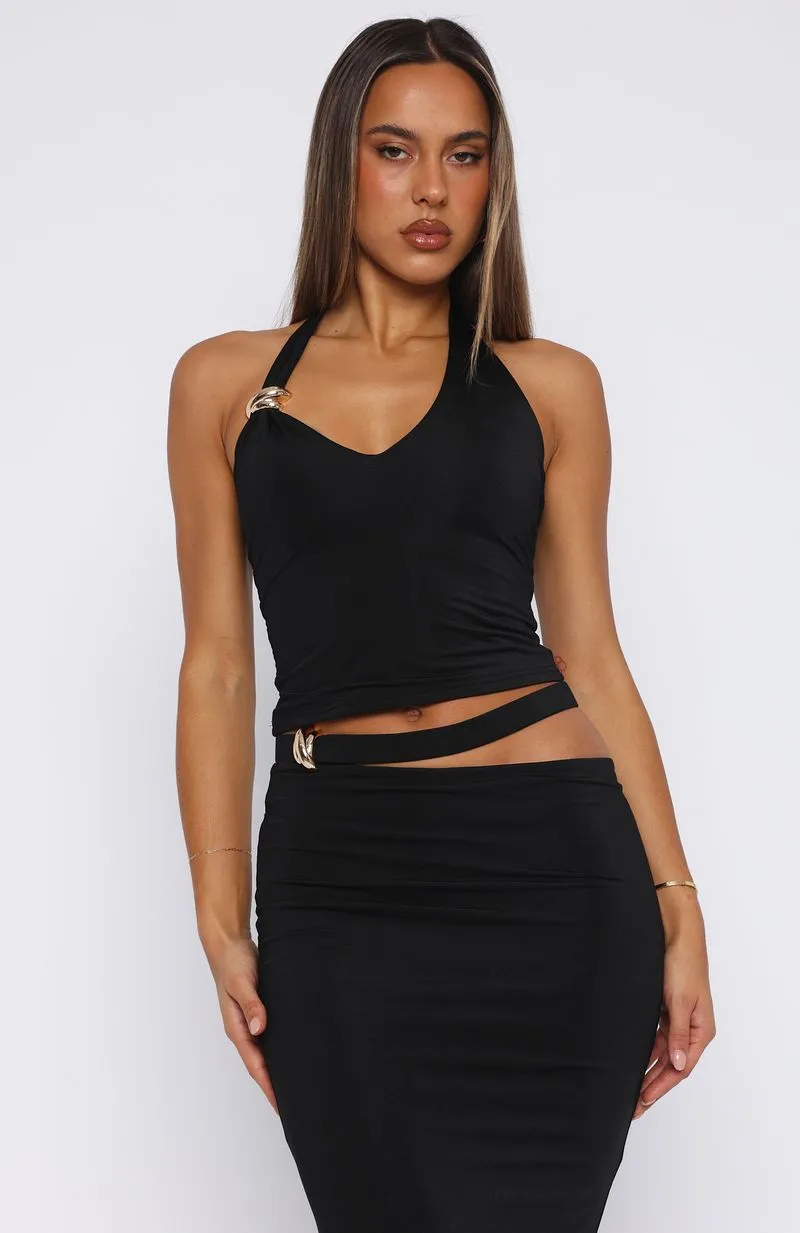Broken Hearted Halter Top Black sold by White Fox Boutique product image thumbnail 2