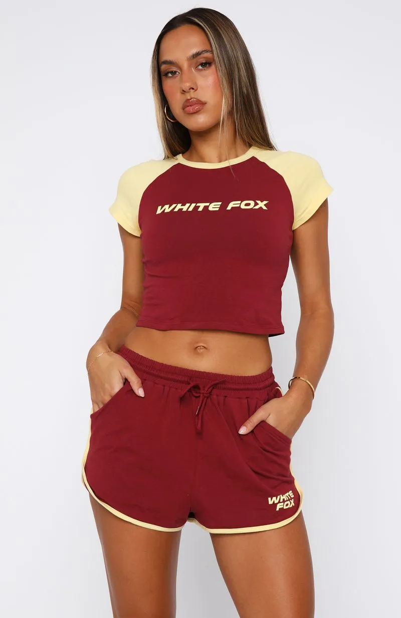 Another Level Relaxed Shorts Burgundy sold by White Fox Boutique product image thumbnail 2