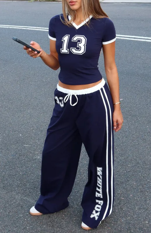 Trying Too Hard Track Pants Dark Navy sold by White Fox Boutique