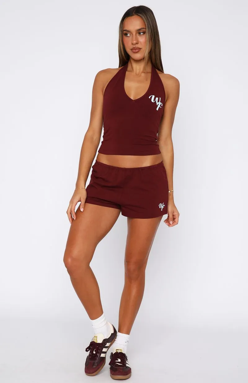 Made Me Better Relaxed Shorts Burgundy sold by White Fox Boutique product image thumbnail 5