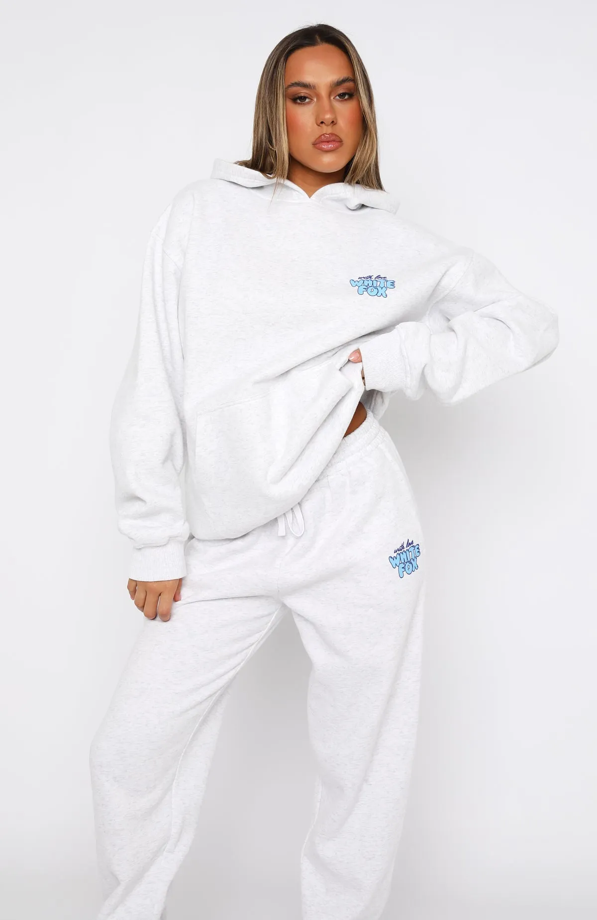 With Love Always Oversized Hoodie Grey Marle sold by White Fox Boutique product image thumbnail 2