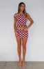 Late Nights Mini Skirt Burgundy Polka Dot sold by White Fox Boutique