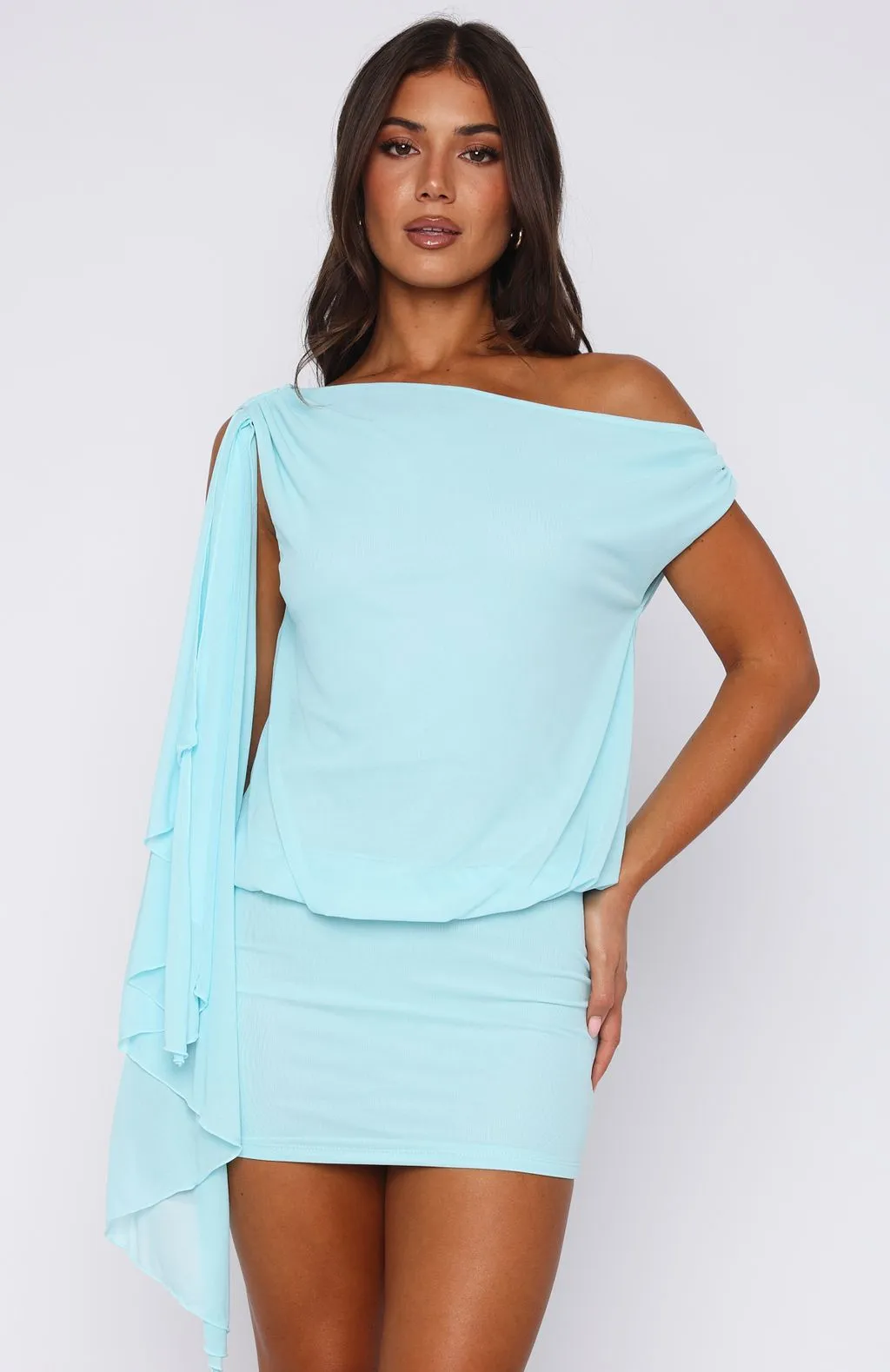 Sicilian Dreams Mini Dress Blue sold by White Fox Boutique product image thumbnail 2