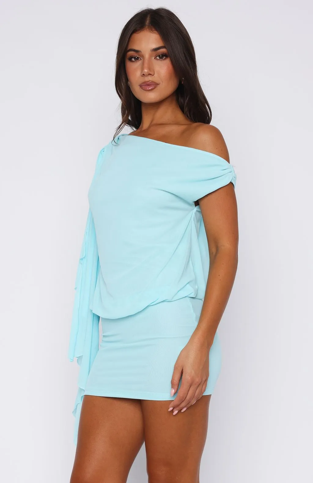 Sicilian Dreams Mini Dress Blue sold by White Fox Boutique product image thumbnail 3