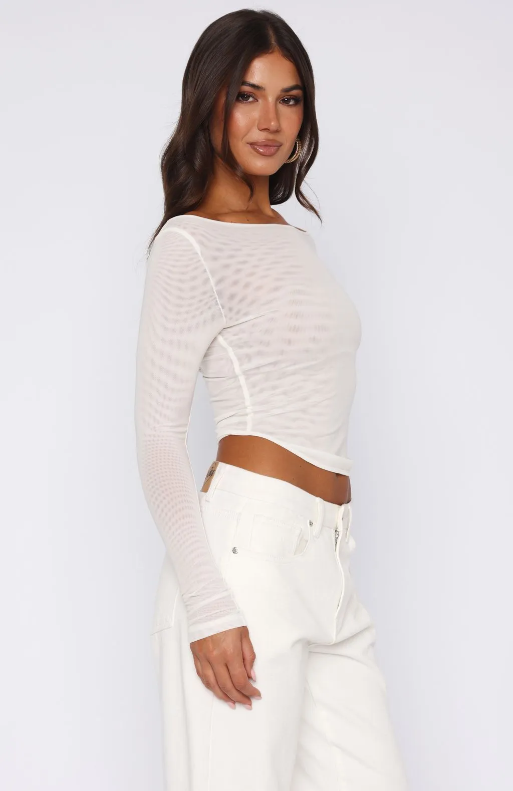 Hypnotising Thoughts Top Ivory sold by White Fox Boutique product image thumbnail 3