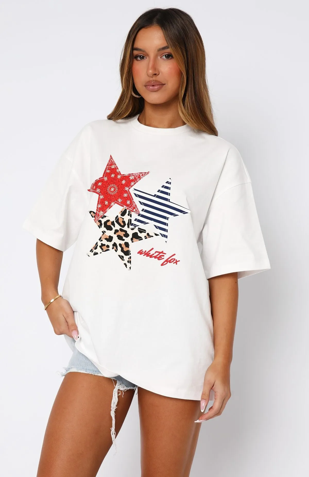 Stars In The Sky Oversized Tee White sold by White Fox Boutique product image thumbnail 2